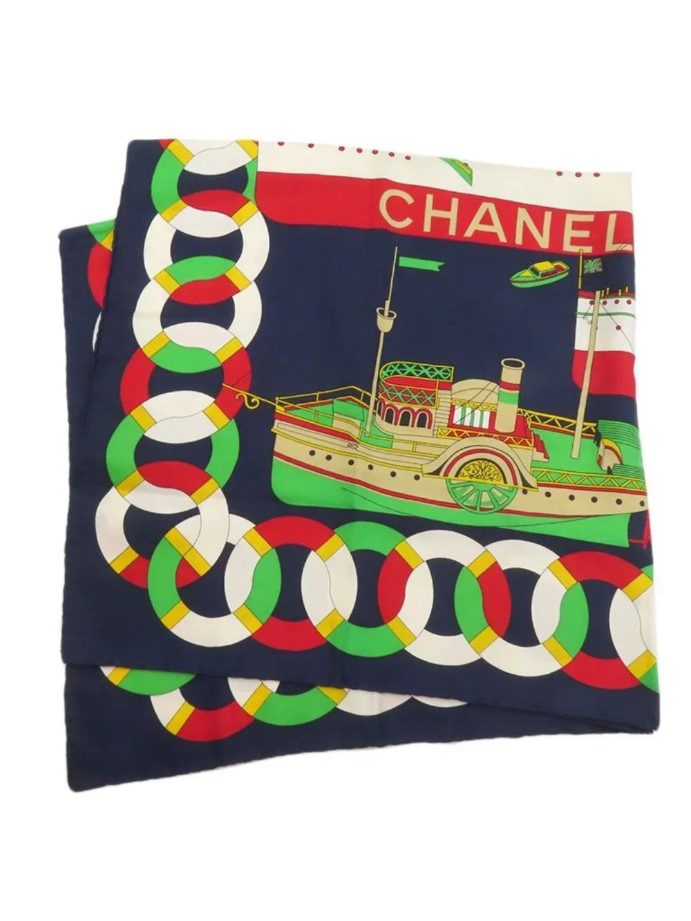 Chanel Boat Motif Scarf Silk